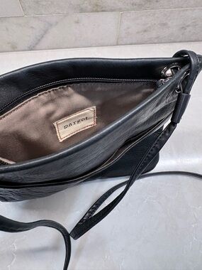 margot Black Leather Small Crossbody Shoulder Bag